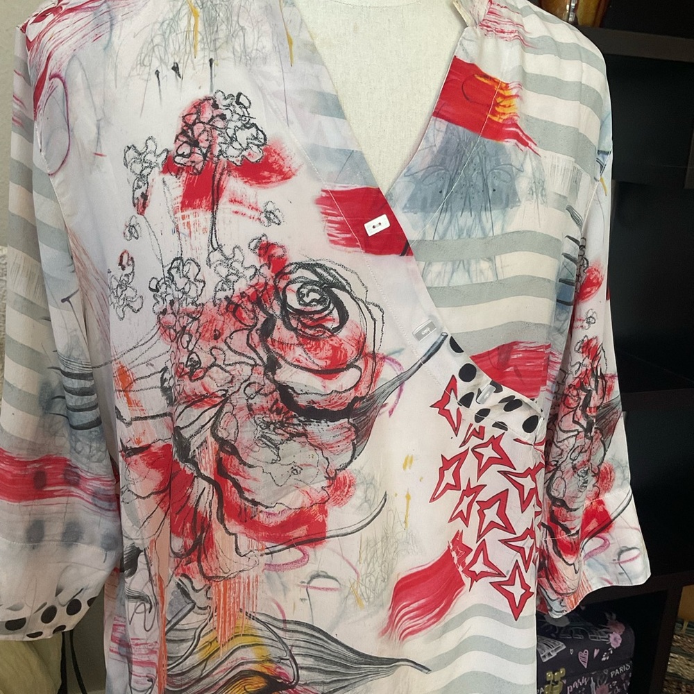 Tianello plus size Silk Aida blouse OX